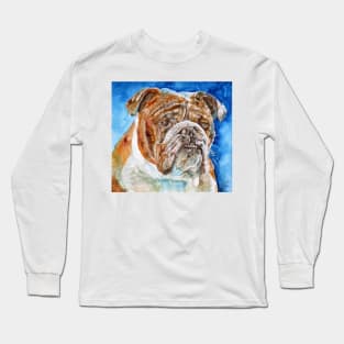 BULLDOG - watercolor portrait .7 Long Sleeve T-Shirt